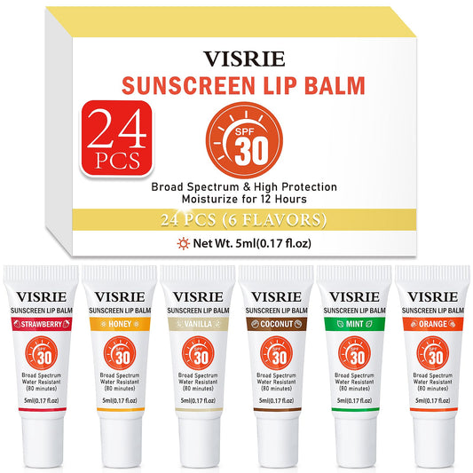 Visrie SPF 30 lip sunscreen in a clear tube for everyday sun protection.