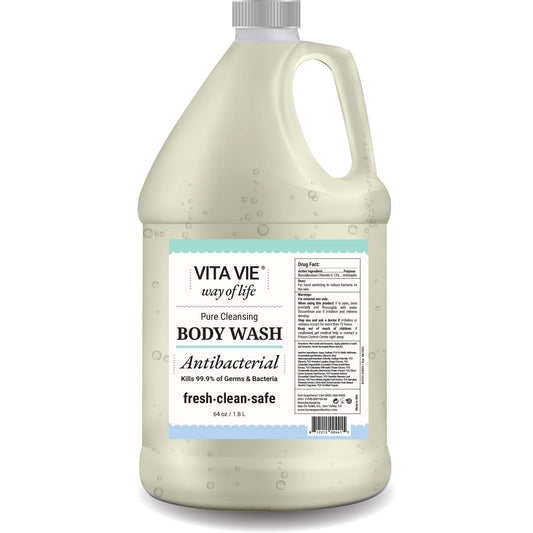 VITA VIE Body Wash Refill bottle pour with lemon scent for a refreshing cleanse.