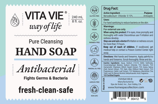 Close-up of rich foamy lather from VITA VIE hand soap