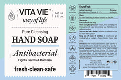 Close-up of rich foamy lather from VITA VIE hand soap