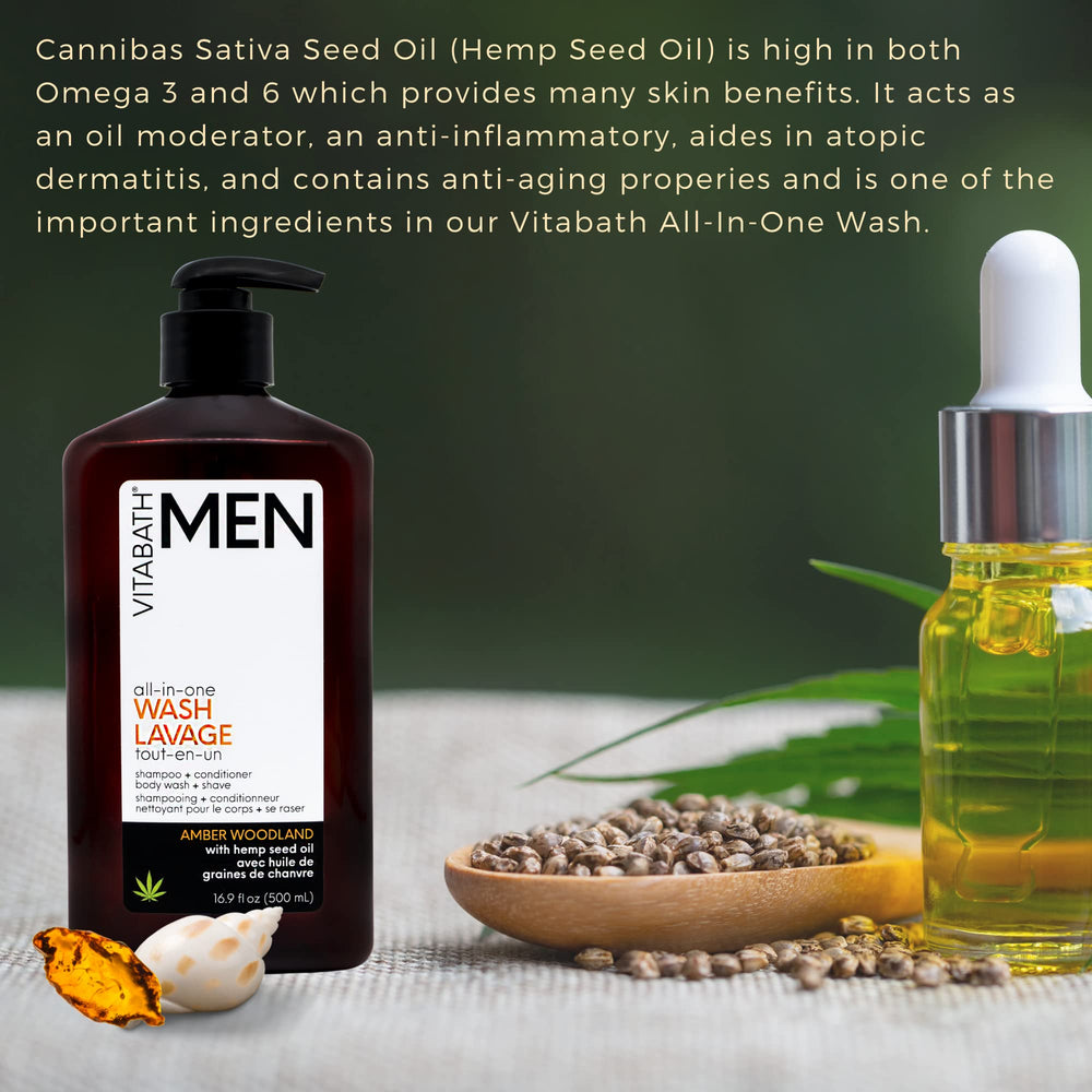 Vitabath Amber Woodland foamy lather for body and hair provides hydrating cleanse.