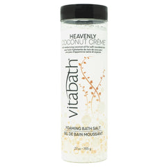 Vitabath Heavenly Coconut Creme bath salts bottle — calming aromatherapy during bath time