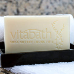 Kukui oil and shea butter nourish skin during cleansing with Vitabath.