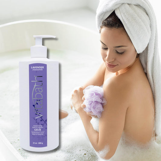Vitabath Lavender Chamomile bubbles evoke spa-like relaxation and skin-softening lather.