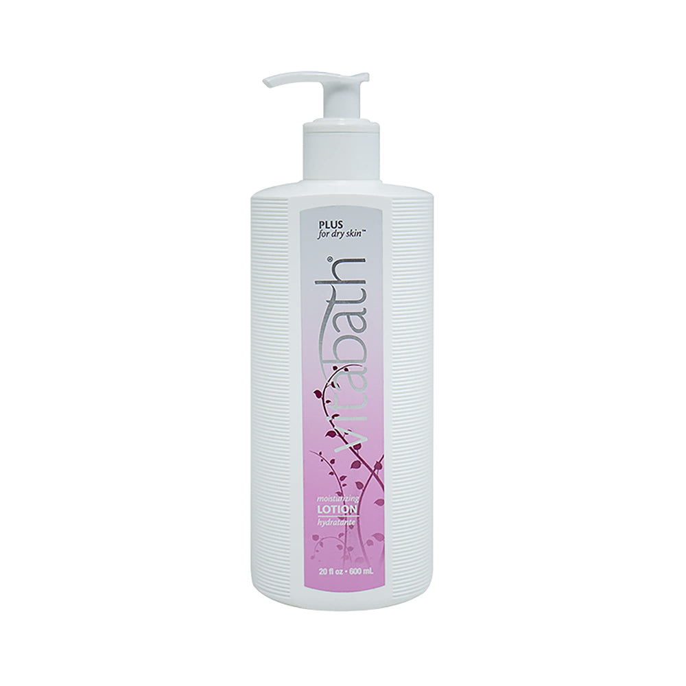 Vitabath Moisturizing Lotion Plus bottle for dry skin with daily hydration.