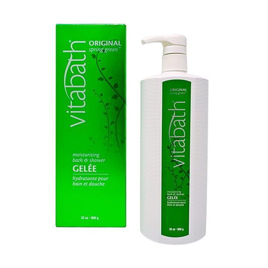 Vitabath Original Spring Green bottle pour for a hydrating cleanse.