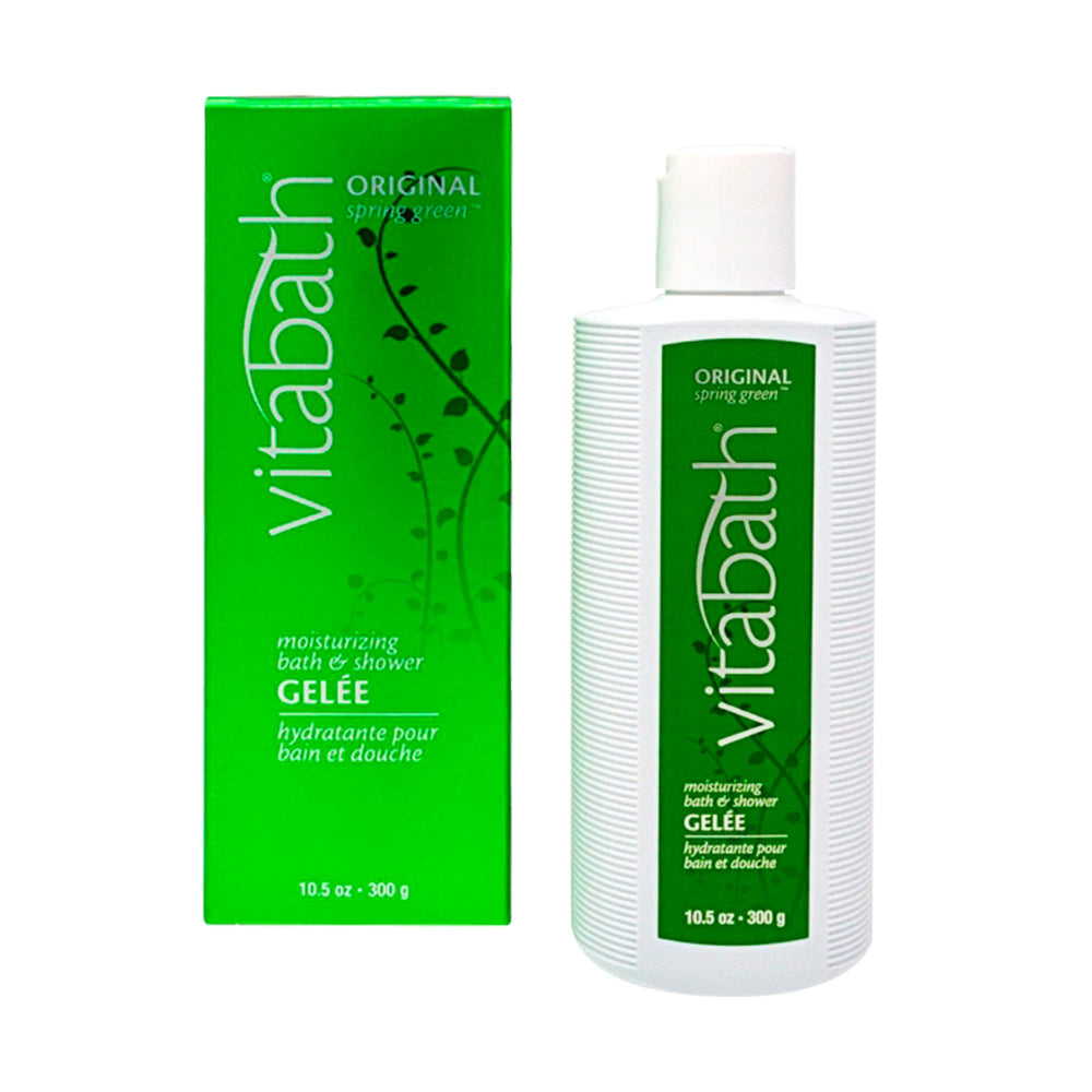 Vitabath Original Spring Green bottle showing hydrating cleanse and spa-like aroma