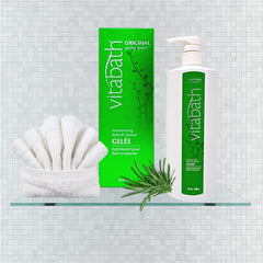 Vitabath Original Spring Green ingredients showcase botanicals and vitamins for skin care.