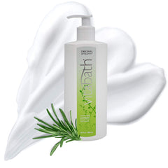Vitabath Original Spring Green label closeup with dye-free, paraben-free formula.