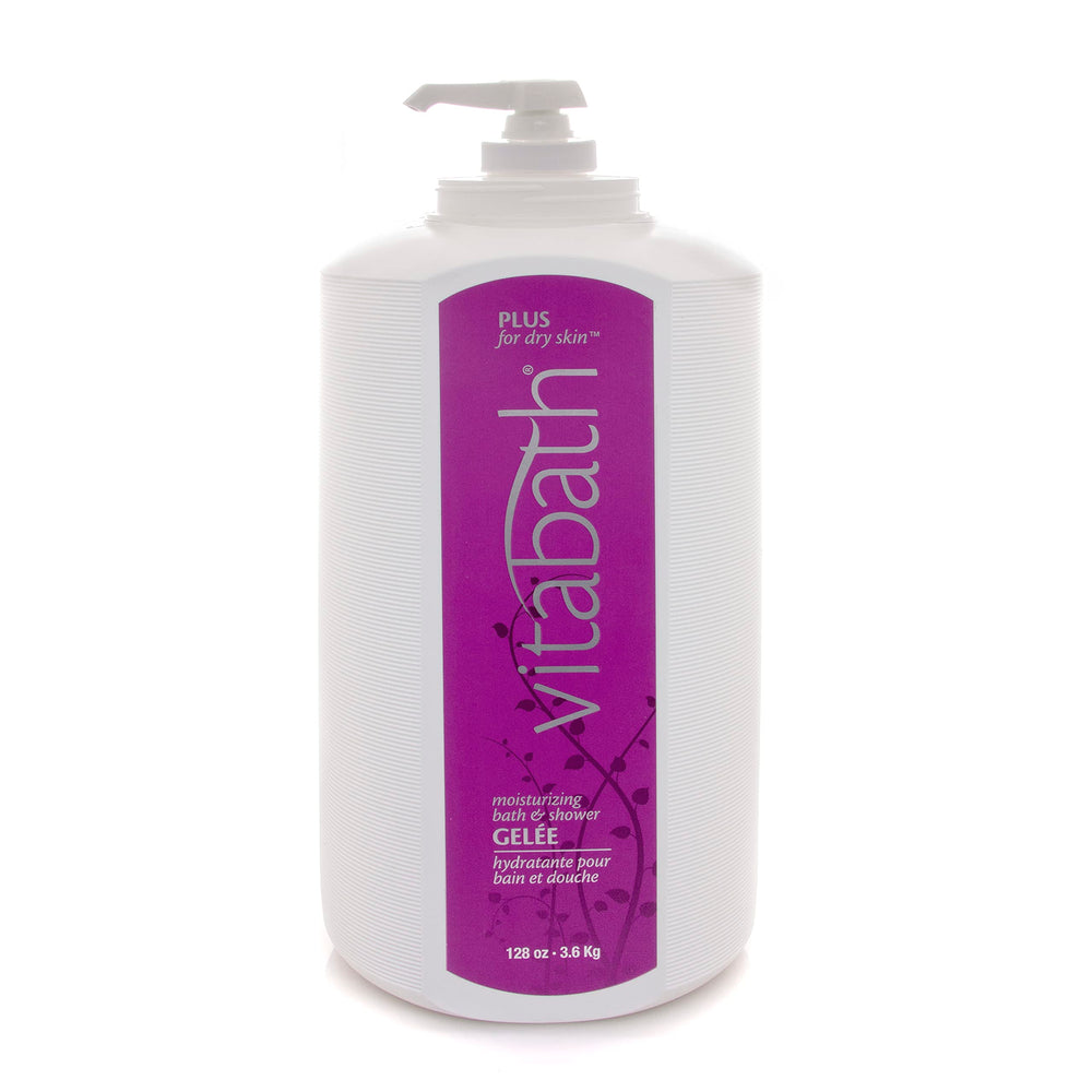 Vitabath Plus bottle close-up highlighting hydrating formula