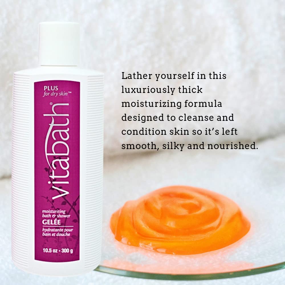Vitabath Plus gluten- and paraben-free formula cares for sensitive skin.