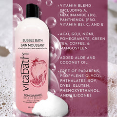 Close-up of Vitabath Pomegranate Bellini Blush foamy bubbles