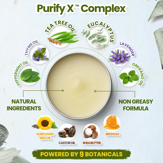 Vital Affair Tea Tree Oil Balm with pure ingredients for natural cleansing and soothing.