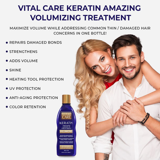 Vital Care Keratin Amazing dispensing pump shown for easy daily application