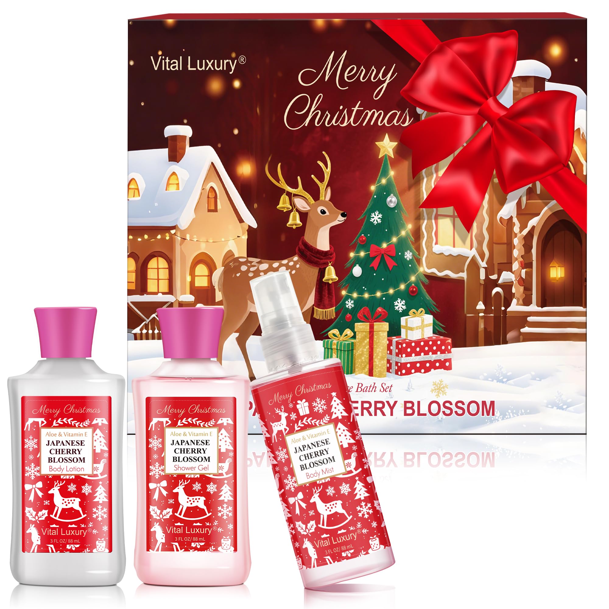 Vital Luxury Christmas gift set packaging front, ideal for festive gifting.
