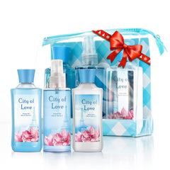 Vital Luxury city-of-love travel set shower gel close-up, gentle cleansing on the go