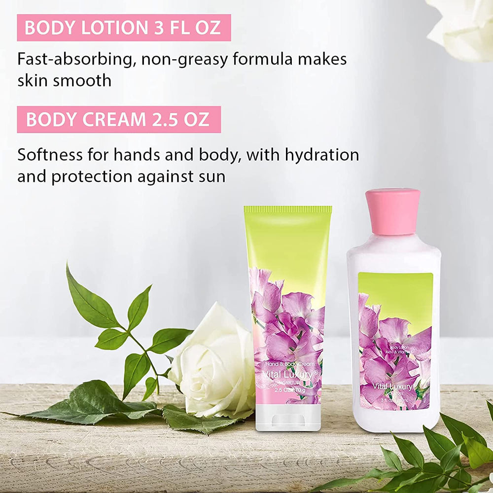 Vital Luxury Sweet Pea Body Cream 3oz, deep moisture for smooth, comfortable skin.