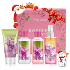 Vital Luxury Sweet Pea Body Lotion 3oz, hydrates skin with a gentle floral scent.