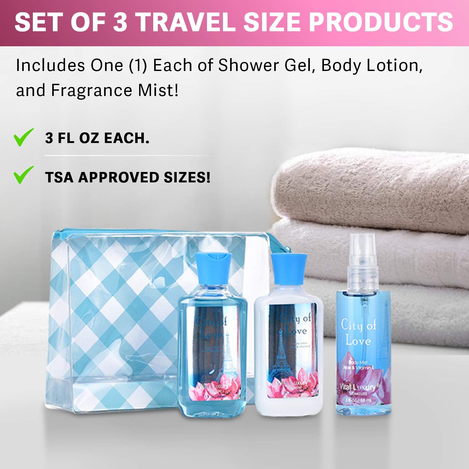 Vital Luxury travel set bottle spray, fragrance mist for quick refresh
