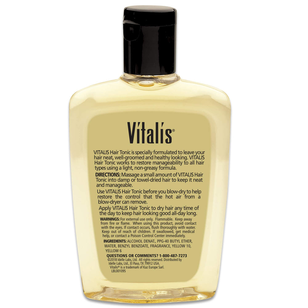 Vitalis travel-compact bottle ideal for on-the-go grooming