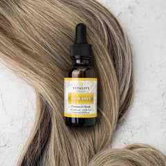 Vitality Hair Envy natural oils blend collage features 15 plant extracts