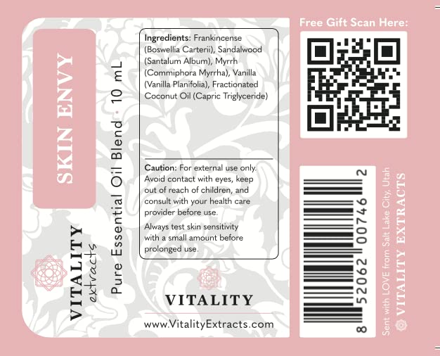 Vitality Skin Envy clean ingredients badge communicates vegan cruelty-free.