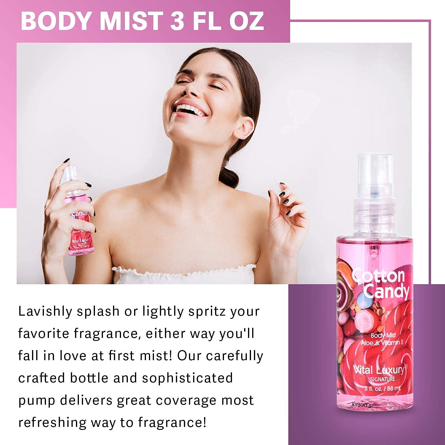 Liquid soap lather with Vital Luxury Cotton Candy ambiance in bath