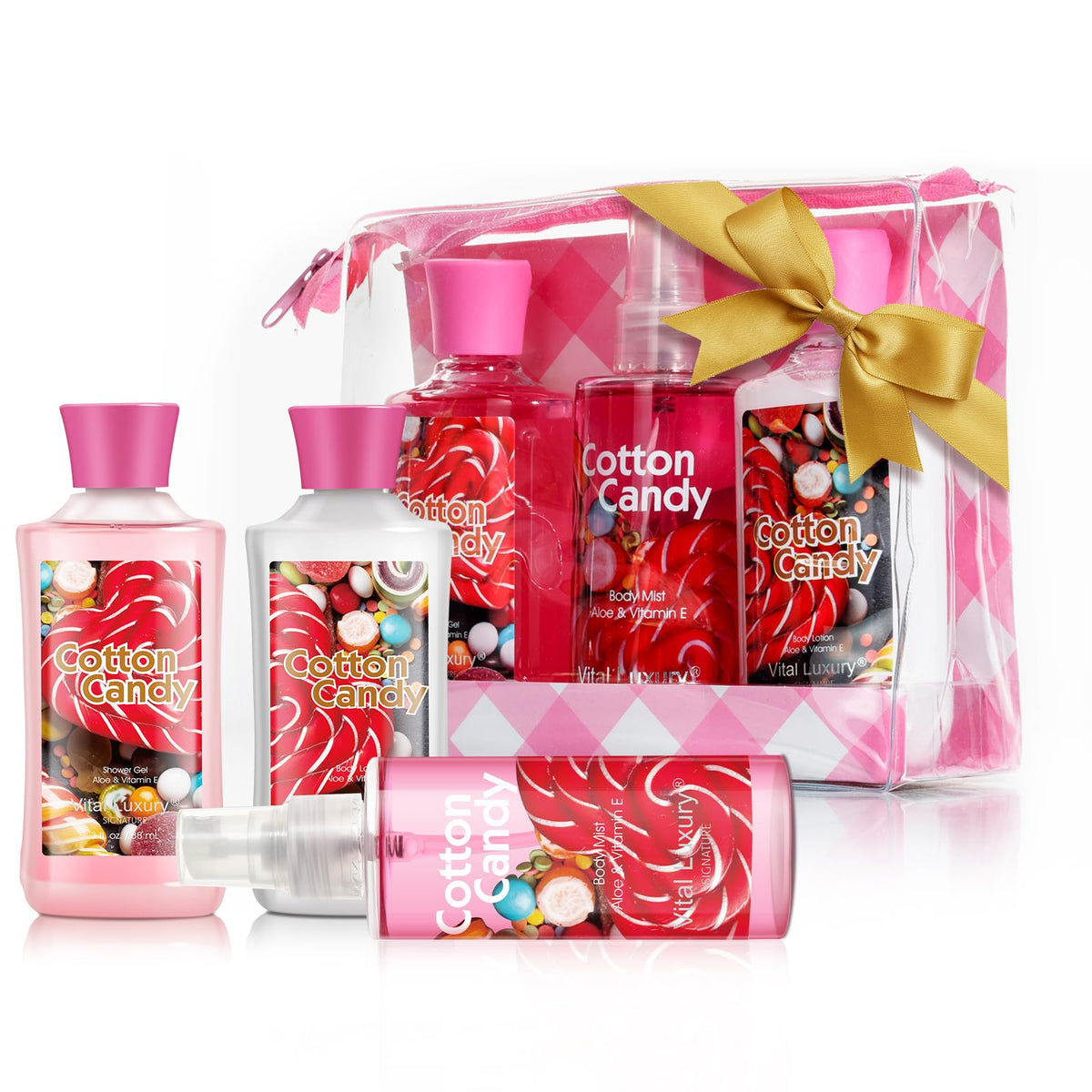 Vital Luxury Cotton Candy Shower Gel bottle captures refreshing cleanse and scent