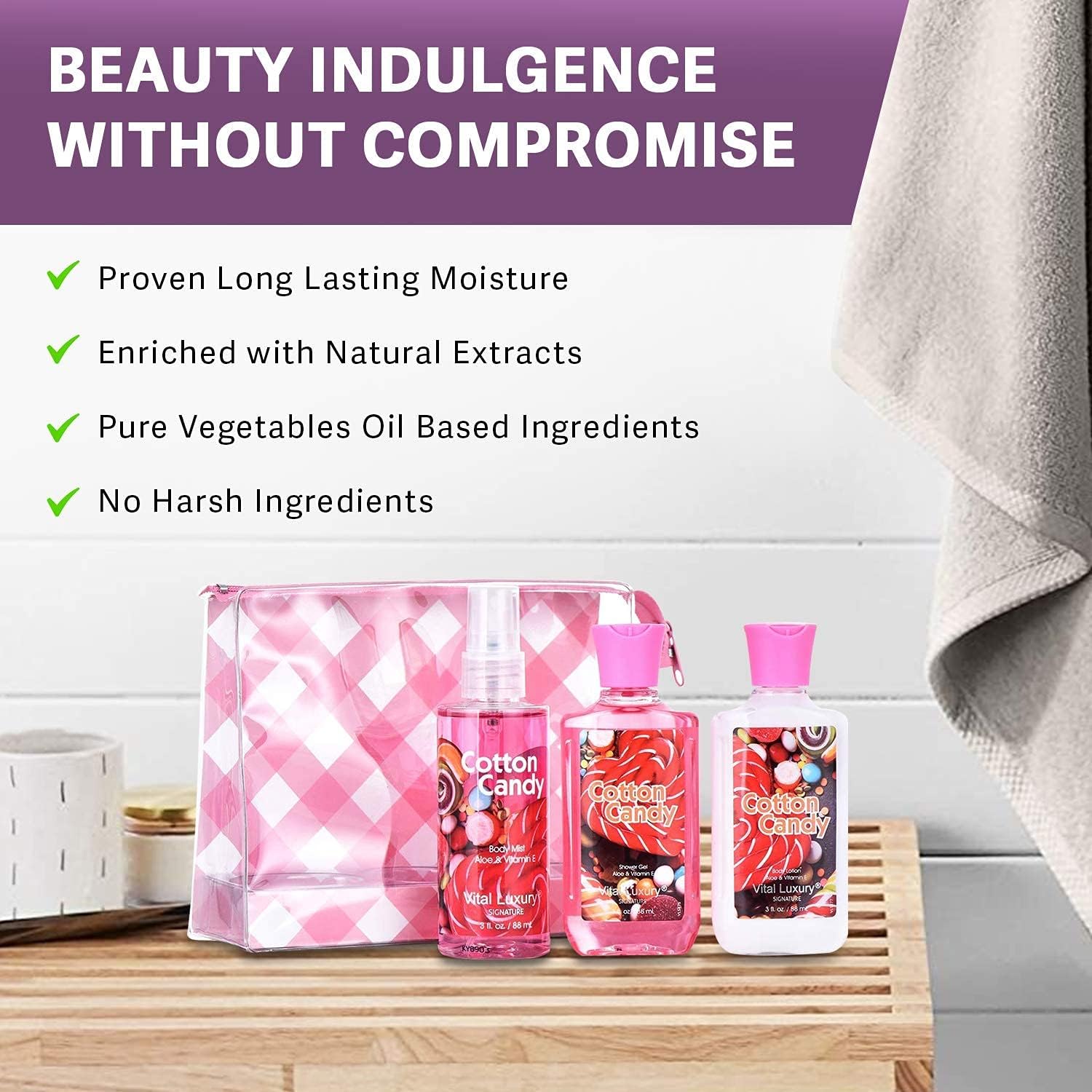 Compact Vital Luxury Cotton Candy travel packaging ideal for on the go