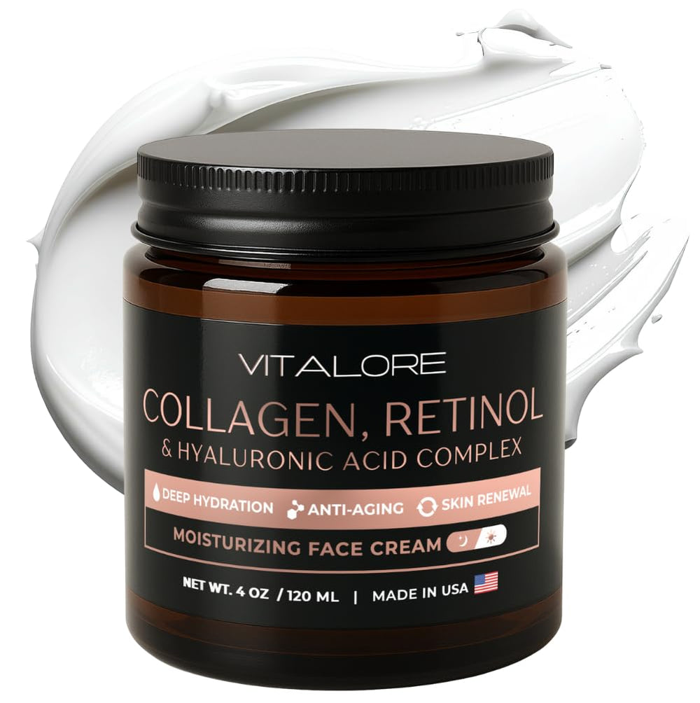 Vitalore anti aging face cream texture close up for deep hydration
