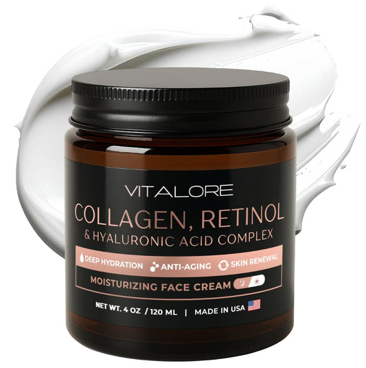 Vitalore anti aging face cream texture close up for deep hydration
