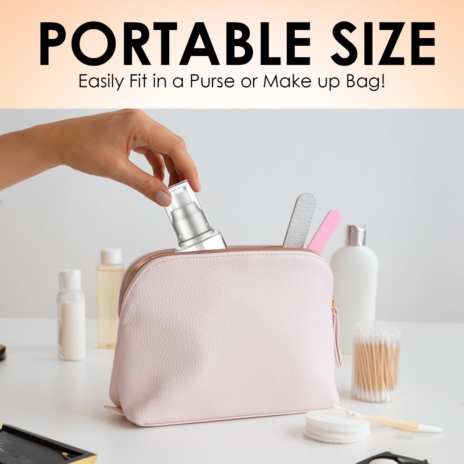 VitalUp compact bottle for airport-friendly travel with TSA-compliant liquids.