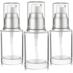 VitalUp glass lotion bottle 30ml pump for travel-friendly storage.