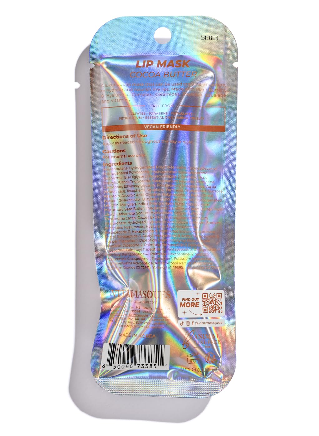 Vitamasques Lip Mask softens lips by morning after overnight treatment.