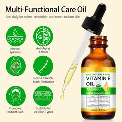 Vitamin E oil 2-pack application on face for hydration