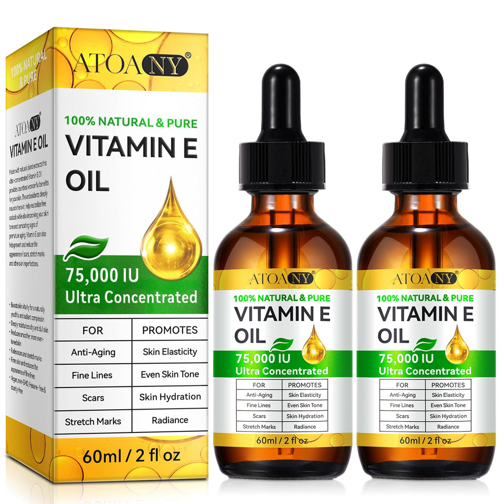 Vitamin E oil 2-pack bottle front for nourishing skin