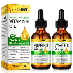 Vitamin E oil 2-pack bottle front for nourishing skin
