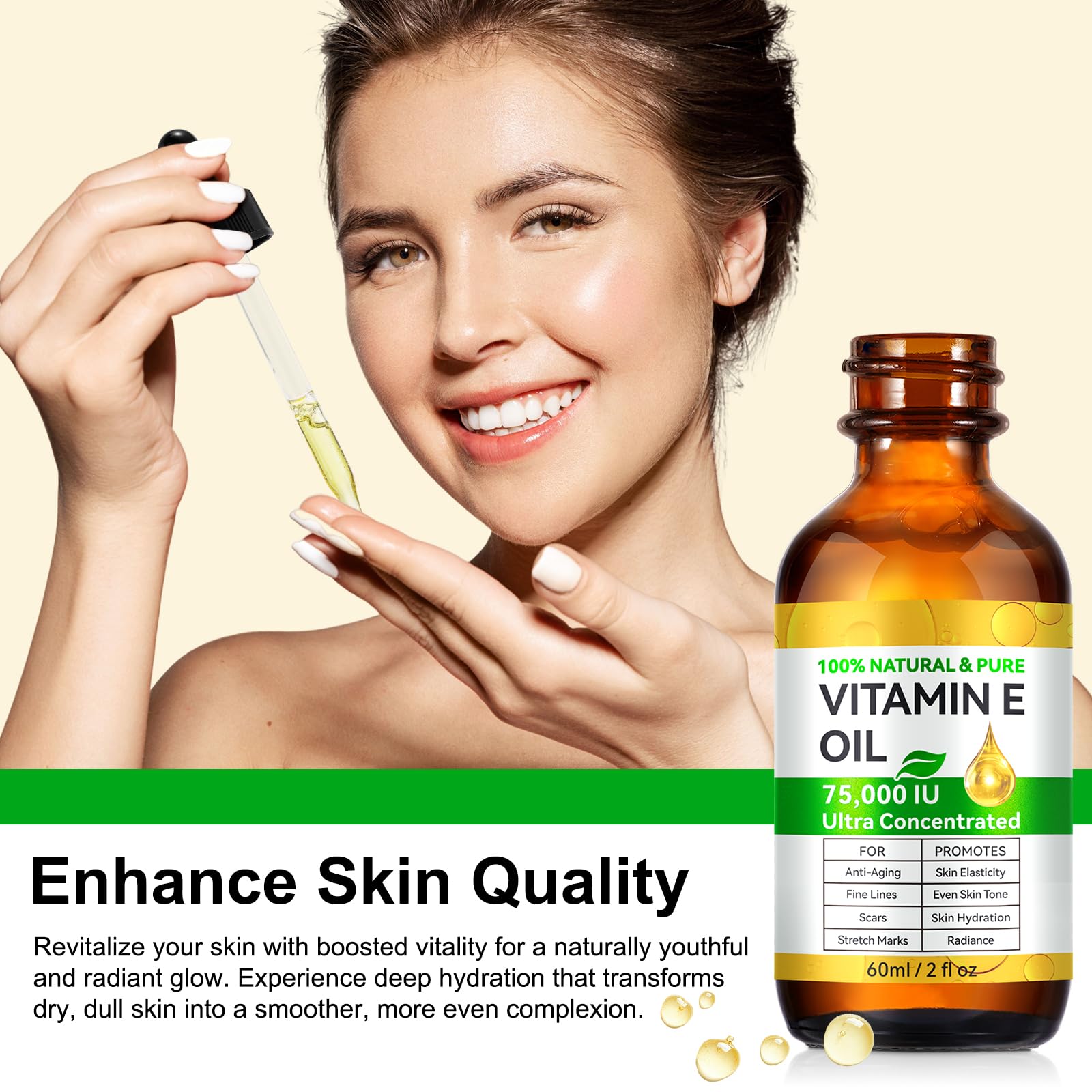 Vitamin E oil 2-pack hair care use for scalp nourishment