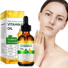 Vitamin E Oil drop application demonstrates precise 2-3 drops for nightly skincare.