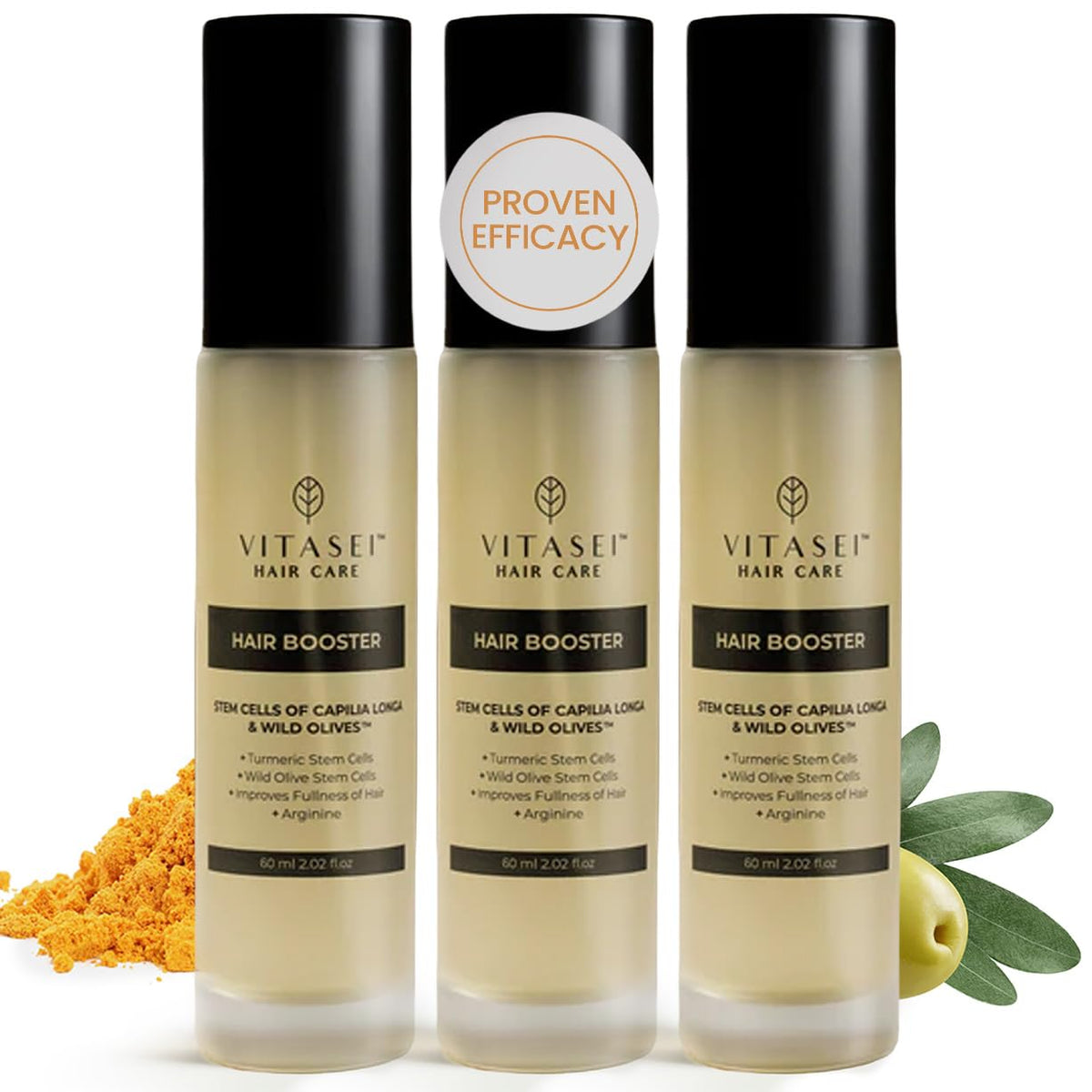 Vitasei Hair Booster bottle pour for easy daily application and fuller-looking hair.