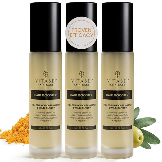 Vitasei Hair Booster bottle pour for easy daily application and fuller-looking hair.