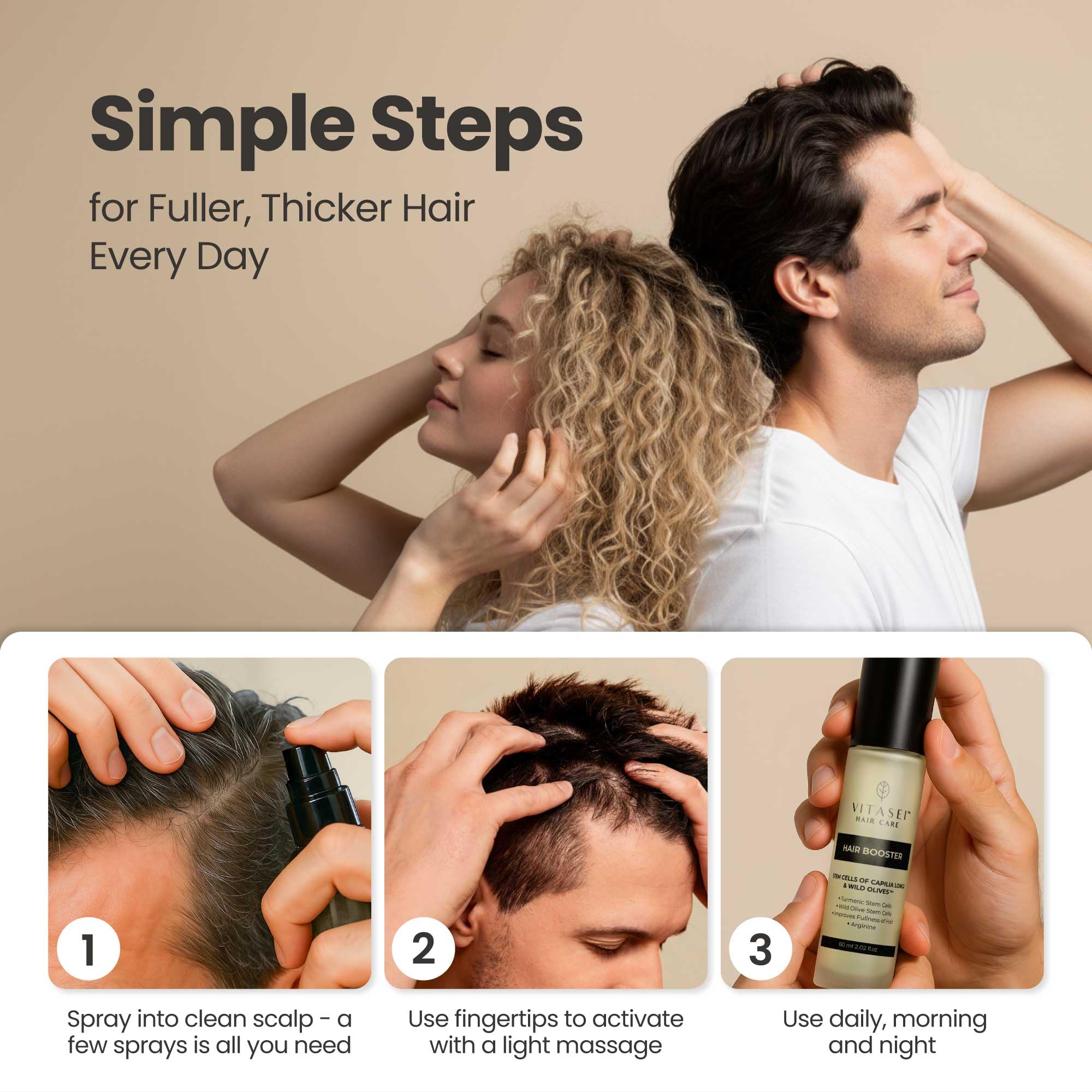 Vitasei Hair Booster ingredients hyaluronic acid providing deep hydration
