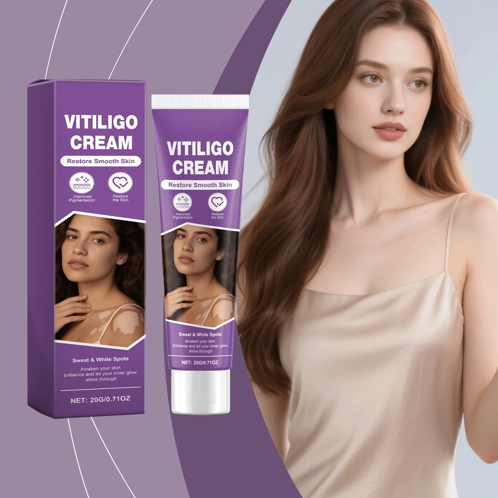 Closeup of Vitiligo Cream jar showing smooth texture for quick application.