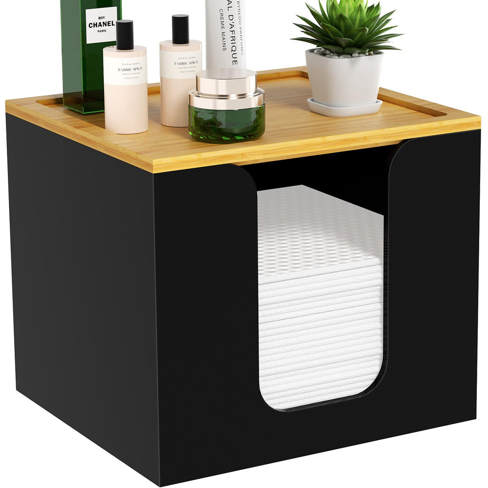VITVITI disposable towel holder box with clear acrylic and bamboo design for a stylish bath