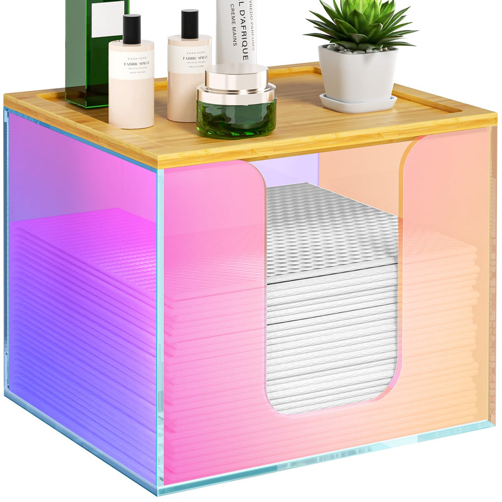 VITVITI disposable face towel holder in clear acrylic for easy towel access.
