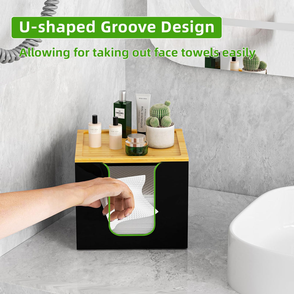 VITVITI towel holder with bamboo lid offering extra top storage for small items