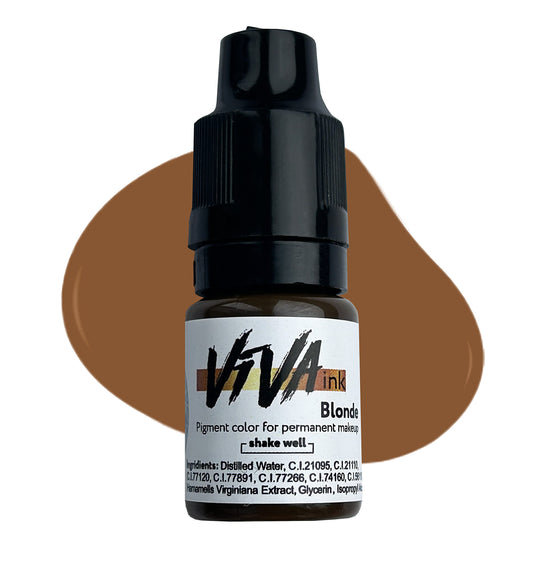 VIVA INK eyebrow pigment blonde bottle for long-lasting color.