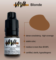 VIVA INK blonde brow pigment compatible with microblading equipment.