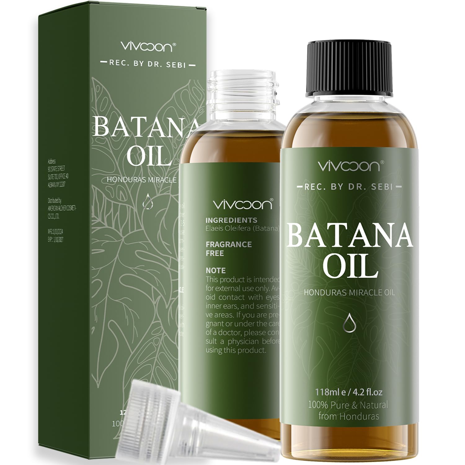 Vivccon Batana Oil brand close-up highlighting natural origin and versatility