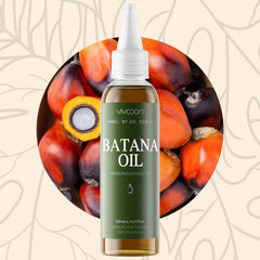 Texture close-up of Vivccon Batana Oil appears smooth and absorbent.